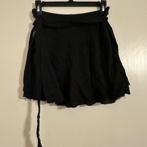 The Lady & The Sailor black faux wrap mini skirt size small